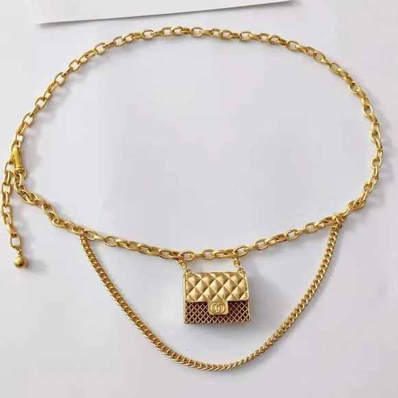 Gold Chain Mini Double Charm Belt/Bag main image 6